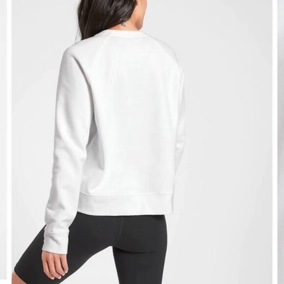 Athleta Sweatshirt Women's XXS Limitless Graphic White Sweatshirt Cotton Blend - Picture 8 of 8